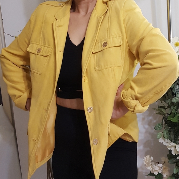 Vintage Tabi Blazer Jacket💛Microsuede|Pocket|Golden Buttons - Picture 3 of 11